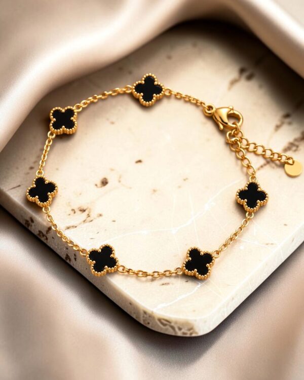Noir Clover Βραχιόλι