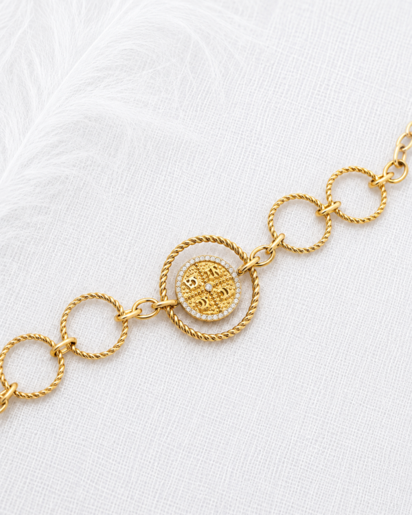 Aurelia Coin Bracelet | Stainless Steel & Zircon | MERAIS