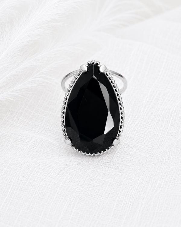 Noir Eclipse Ring | Stainless Steel & Zircon | MERAIS