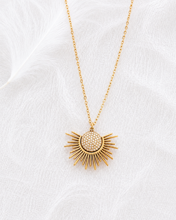 Soleil Νecklace | Stainless Steel & Zircon | MERAIS