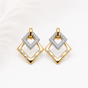 Crystal Frame Earrings | Stainless Steel & Zircon | MERAIS