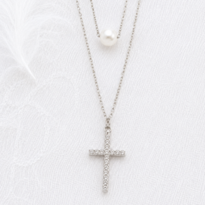 Grace Layers Νecklace | Stainless Steel, Pearl & Zircon | MERAIS