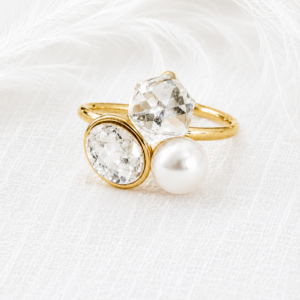 Lumina Pearl Ring | Stainless Steel, Pearl & Zircon | MERAIS