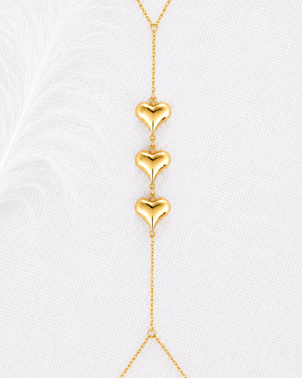 Three Hearts Lariat Νecklace | Stainless Steel | MERAIS