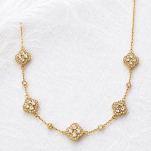 Fleur Éclat Νecklace | Stainless Steel & Zircon | MERAIS