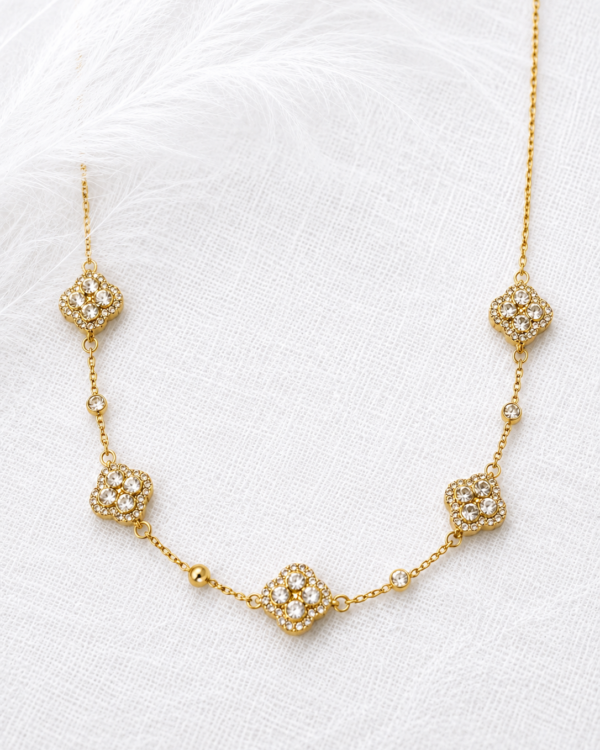 Fleur Éclat Νecklace | Stainless Steel & Zircon | MERAIS