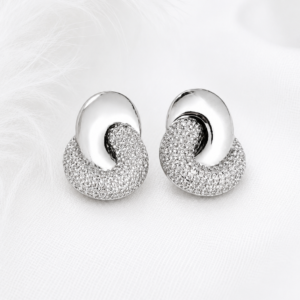 Interlace Earrings | Stainless Steel & Zircon | MERAIS