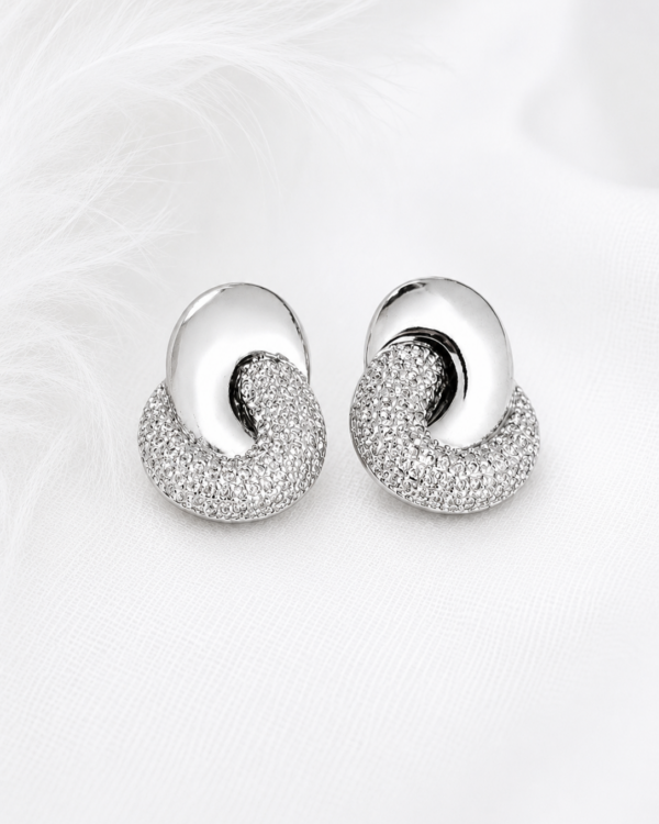 Interlace Earrings | Stainless Steel & Zircon | MERAIS